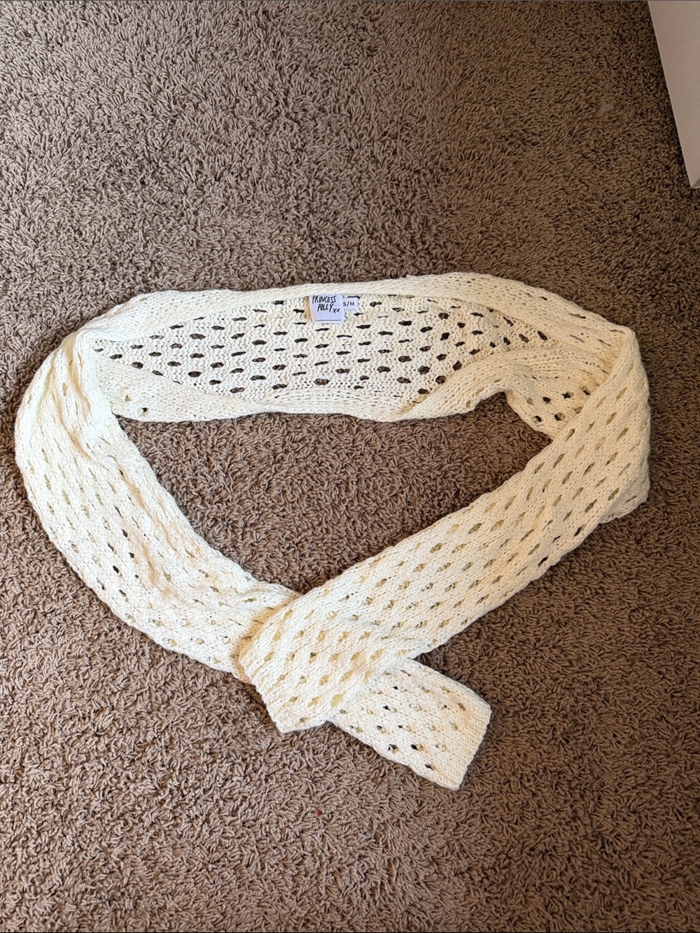 Princess Polly Cream Open-Knit Bolero
